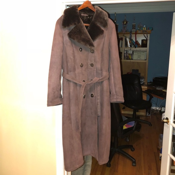 Vintage Sawyer of Napa Shearling Suede Coat - Picture 2 of 5